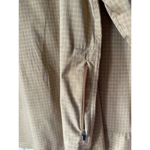 PrAna Men’s Tan Gingham Long Sleeve Button Up Size L Hiking Utility OutdoorCore - Picture 6 of 8